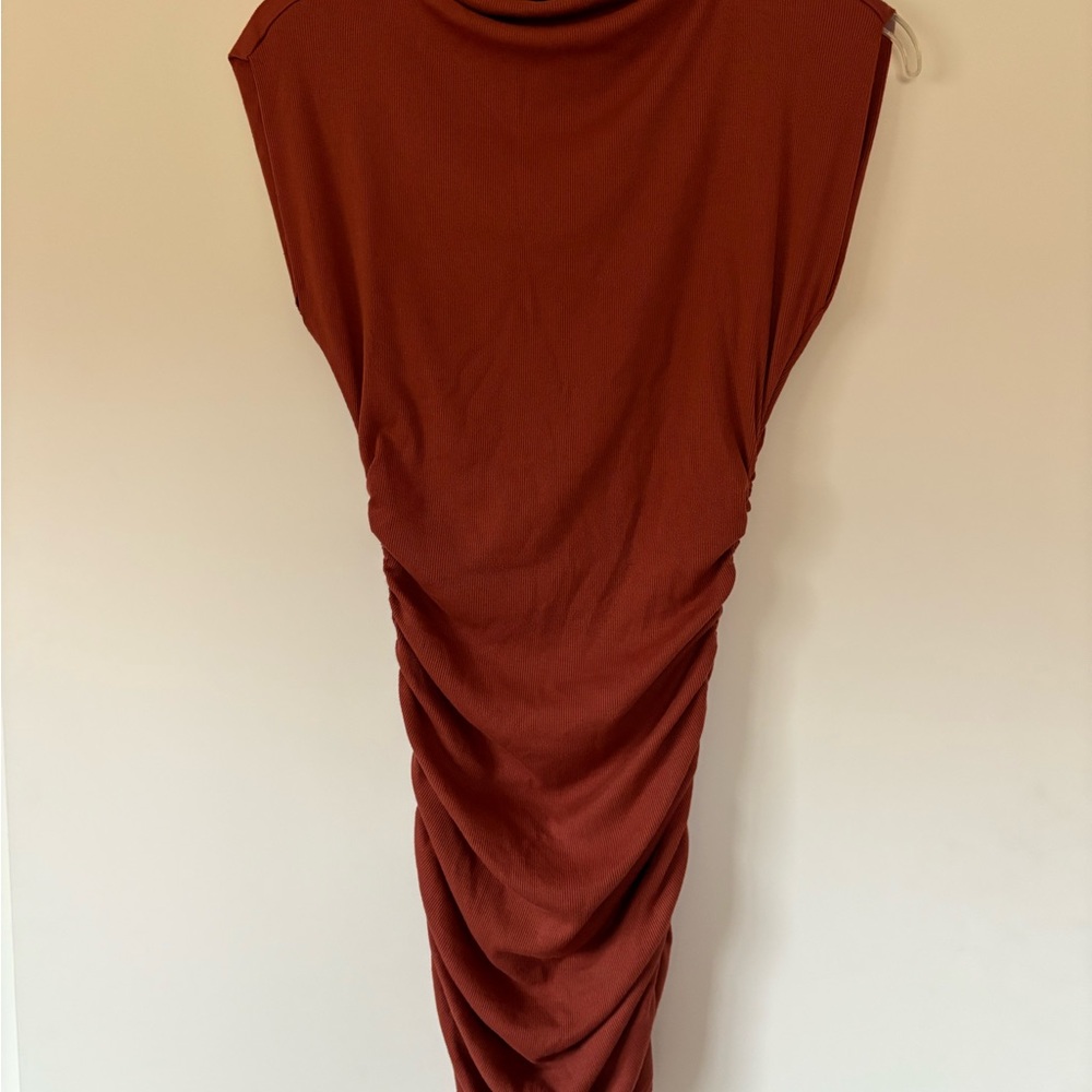 Michael Stars Ruched Rust Dress